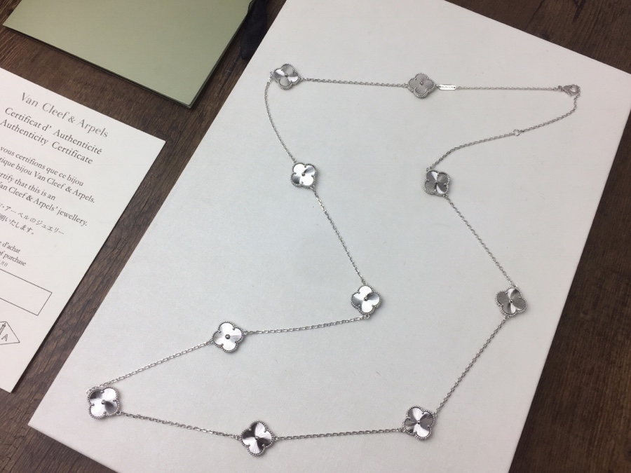 VCN026  VCA 10 motif vintage alhambra long necklace - ccjewelryacc