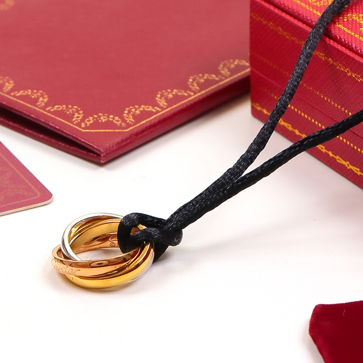 CTN027 Trinity pendant necklace With black rope - ccjewelryacc