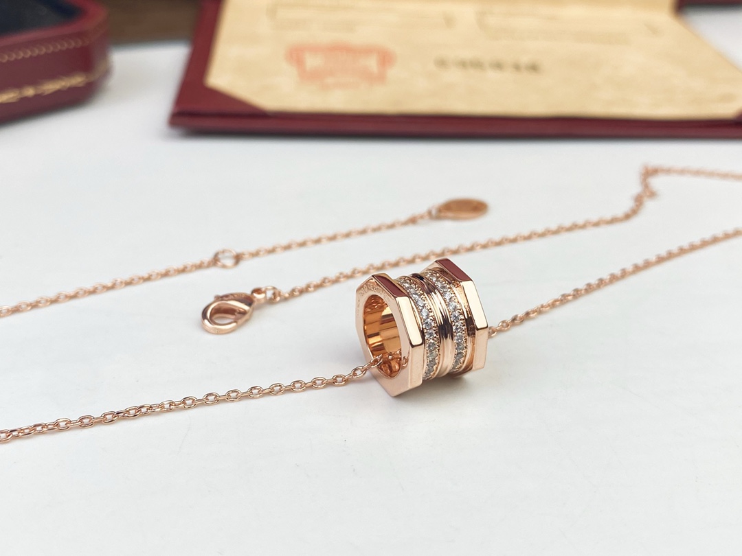 CTN019 Ecrou de Screw cap with diamond pendant necklace - ccjewelryacc