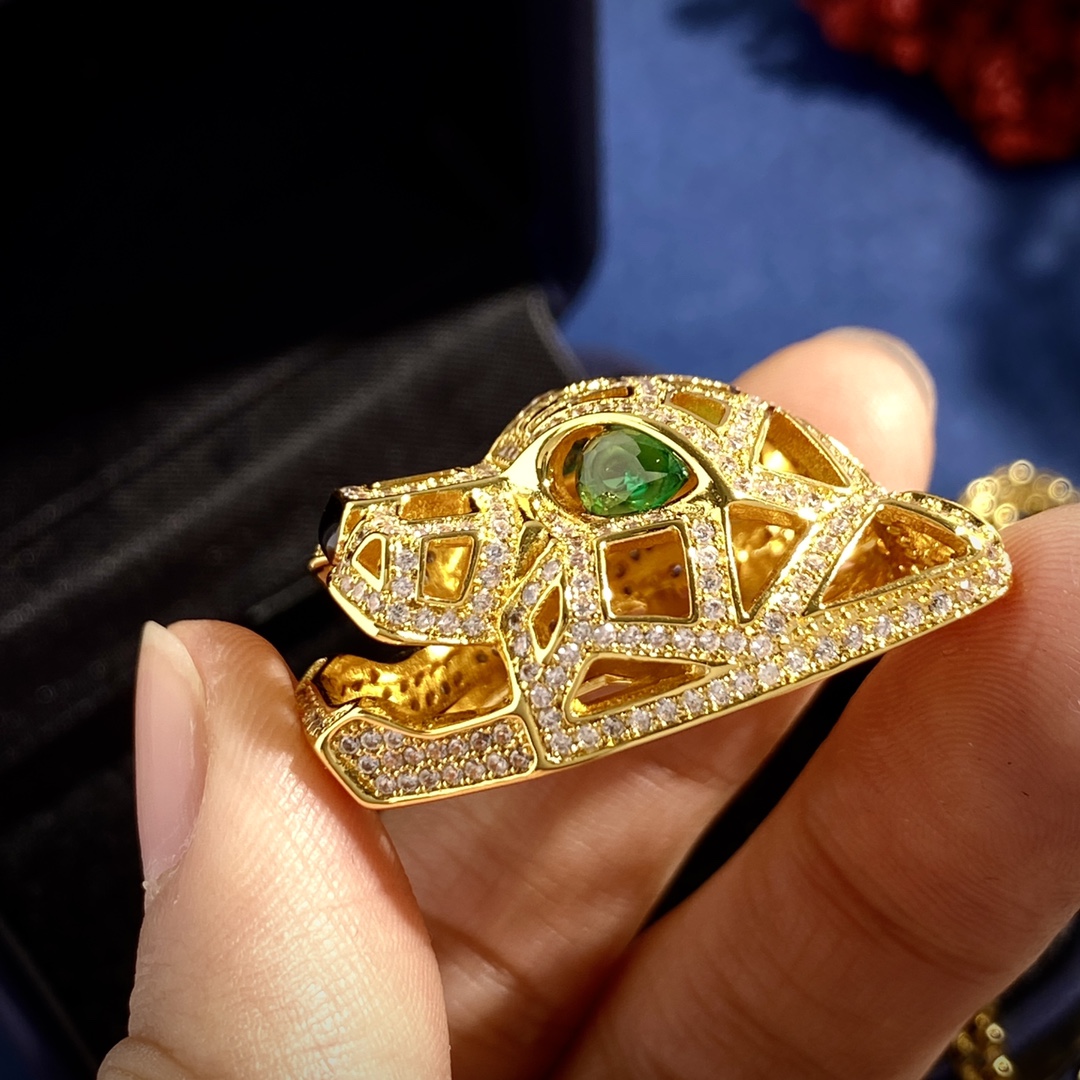 CTN011 Leopard Panthere de pendant long necklace with diamond - ccjewelryacc