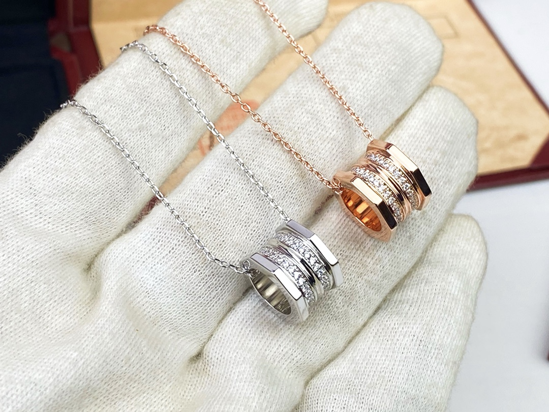 CTN019 Ecrou de Screw cap with diamond pendant necklace - ccjewelryacc