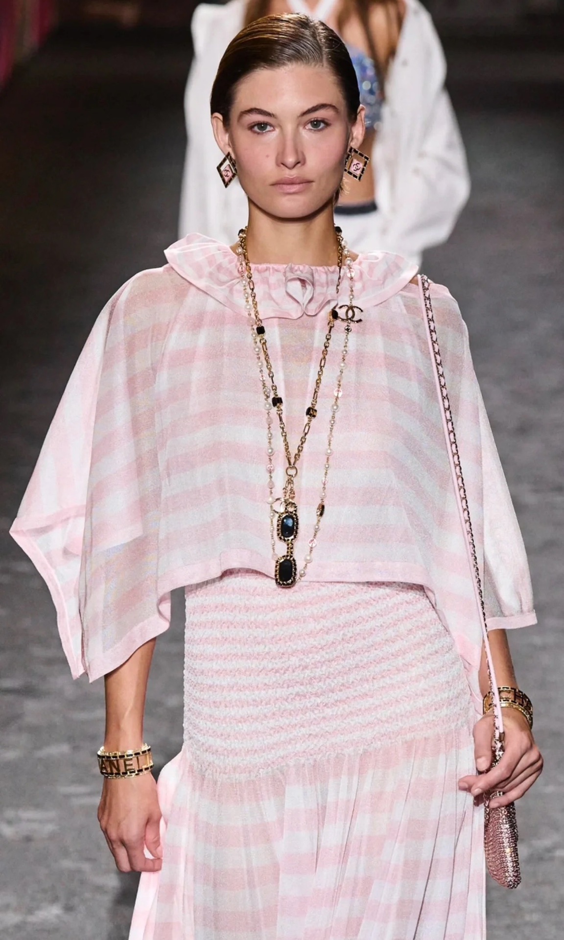 CCL341 CC 6 square zircon Charm Magnifying Glasses long necklace - ccjewelryacc