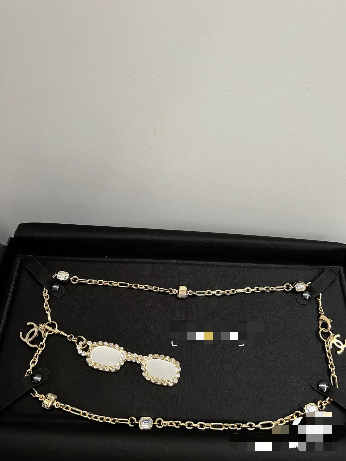 CCL341 CC 6 square zircon Charm Magnifying Glasses long necklace - ccjewelryacc