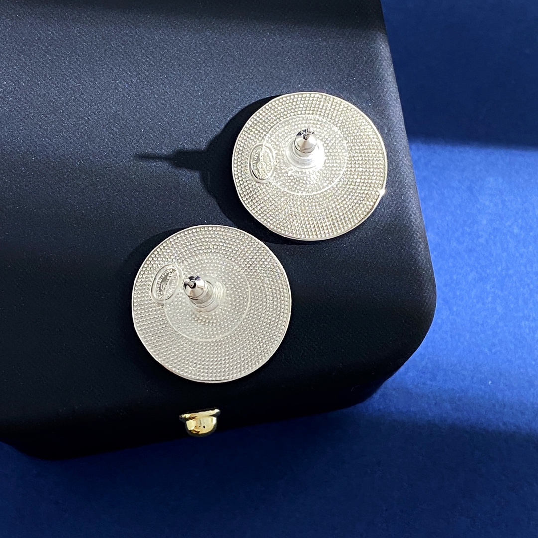 CCE819 Color metal enamel pink coco heard stud earrings - ccjewelryacc