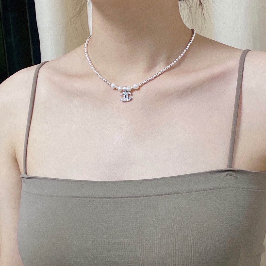 CCN502 CC Logo pendant necklace - ccjewelryacc