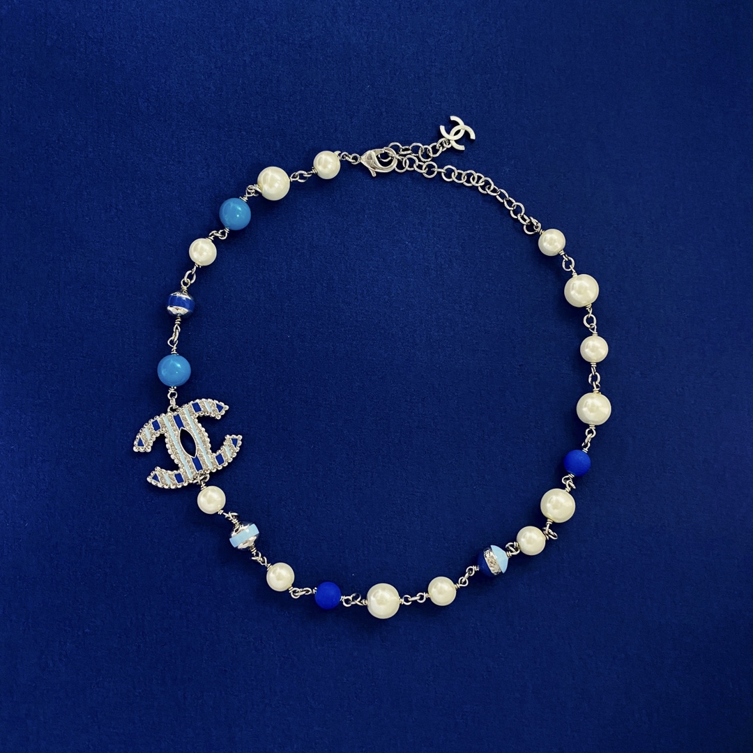 CCN257 24P CC pink pearl choker necklace - ccjewelryacc