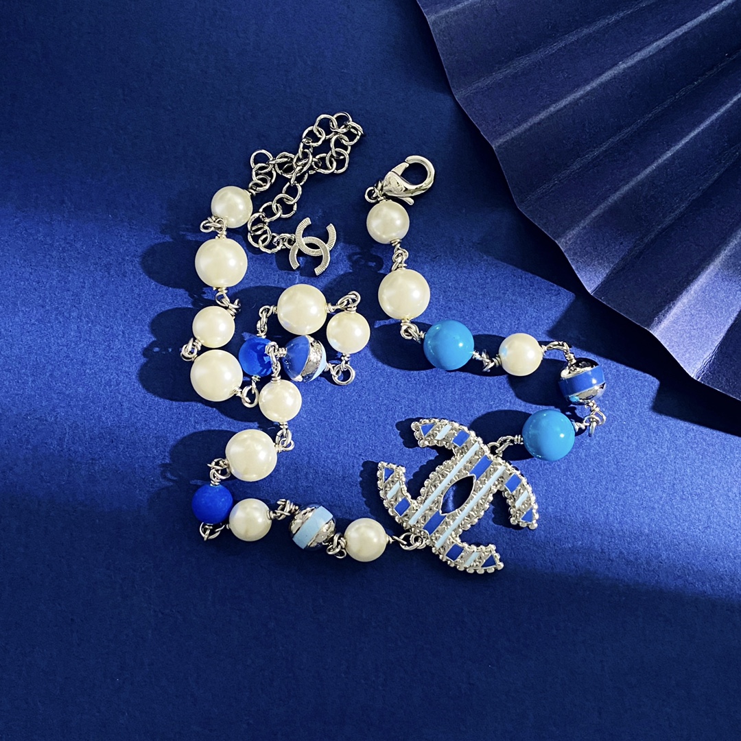 CCN257 24P CC pink pearl choker necklace - ccjewelryacc