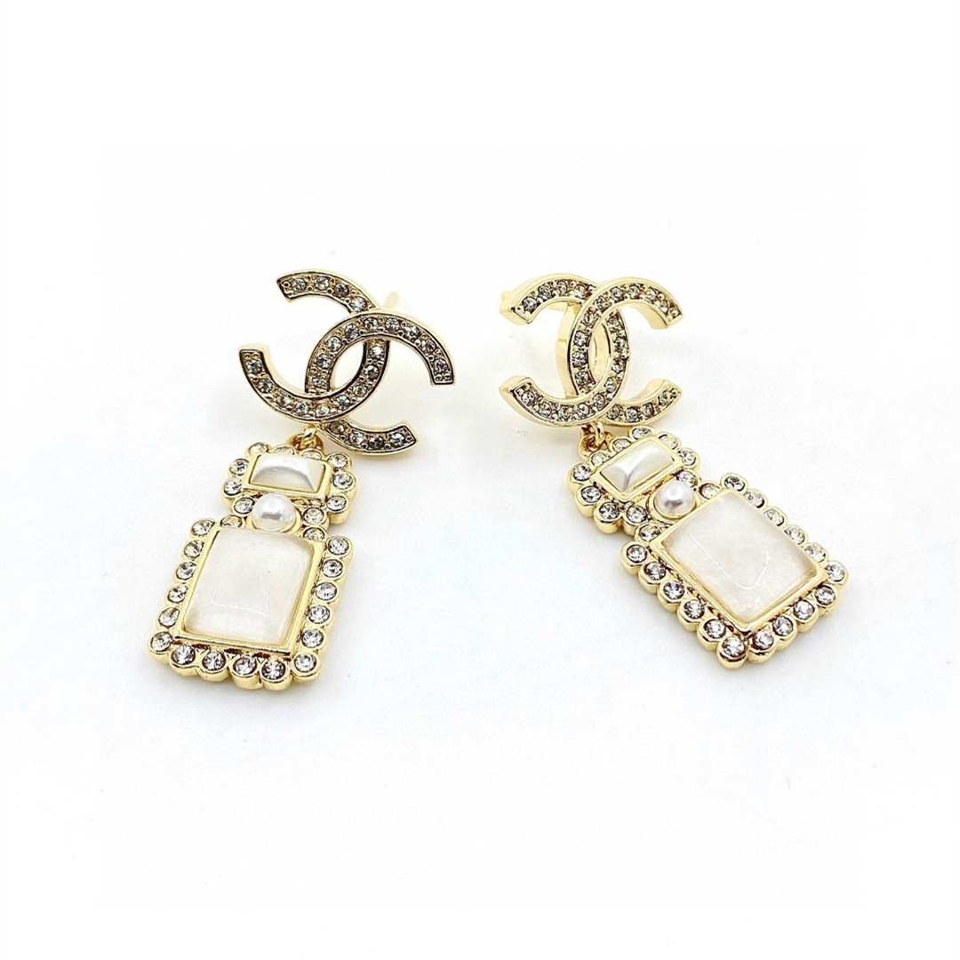 CCE295 Full crystal diamond perfume bottle earrings - ccfashionjewelry