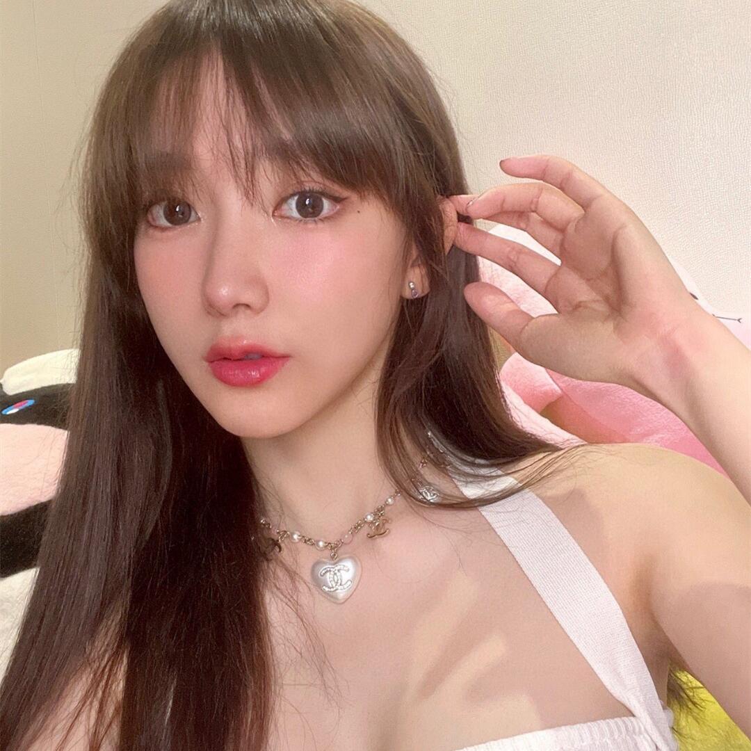 CCN513 Pearl heart charm choker necklace - ccjewelryacc