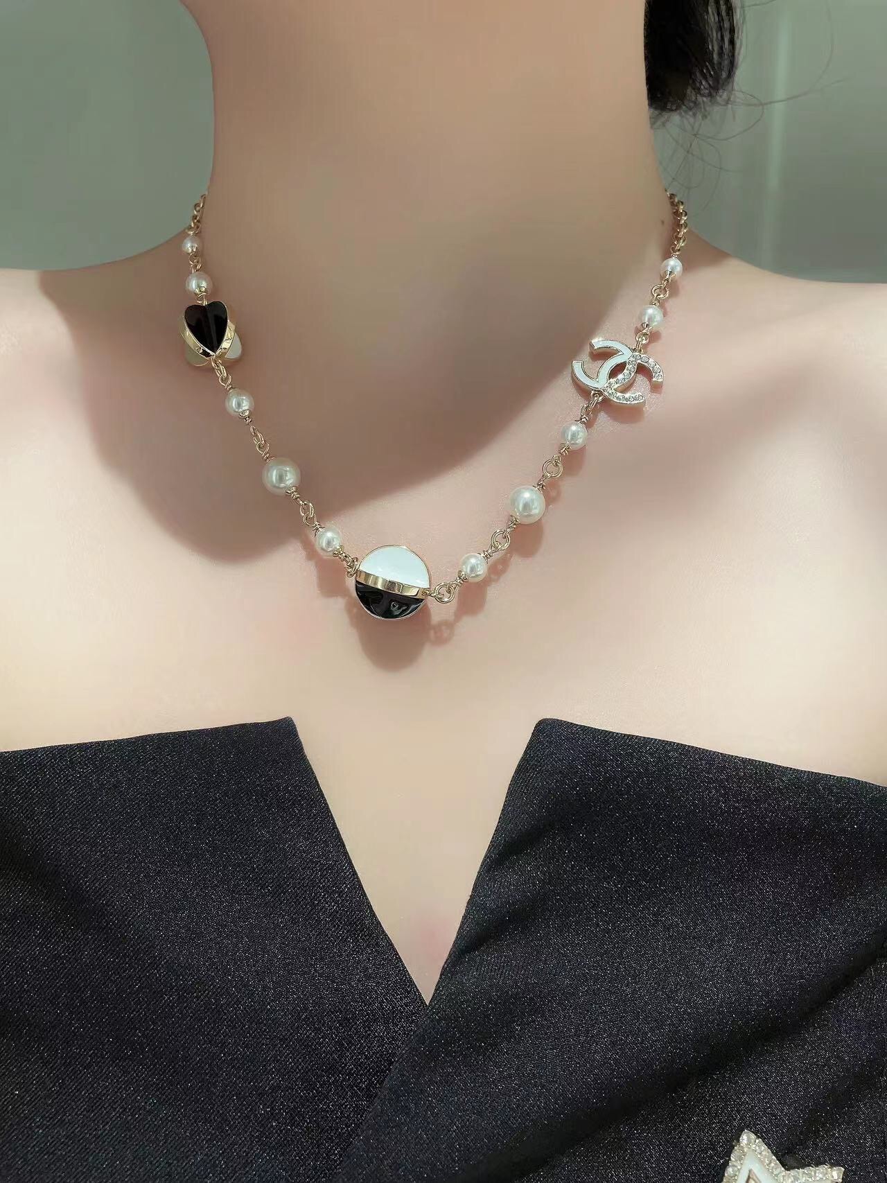 CCN515 24S Pearl cc necklace - ccjewelryacc