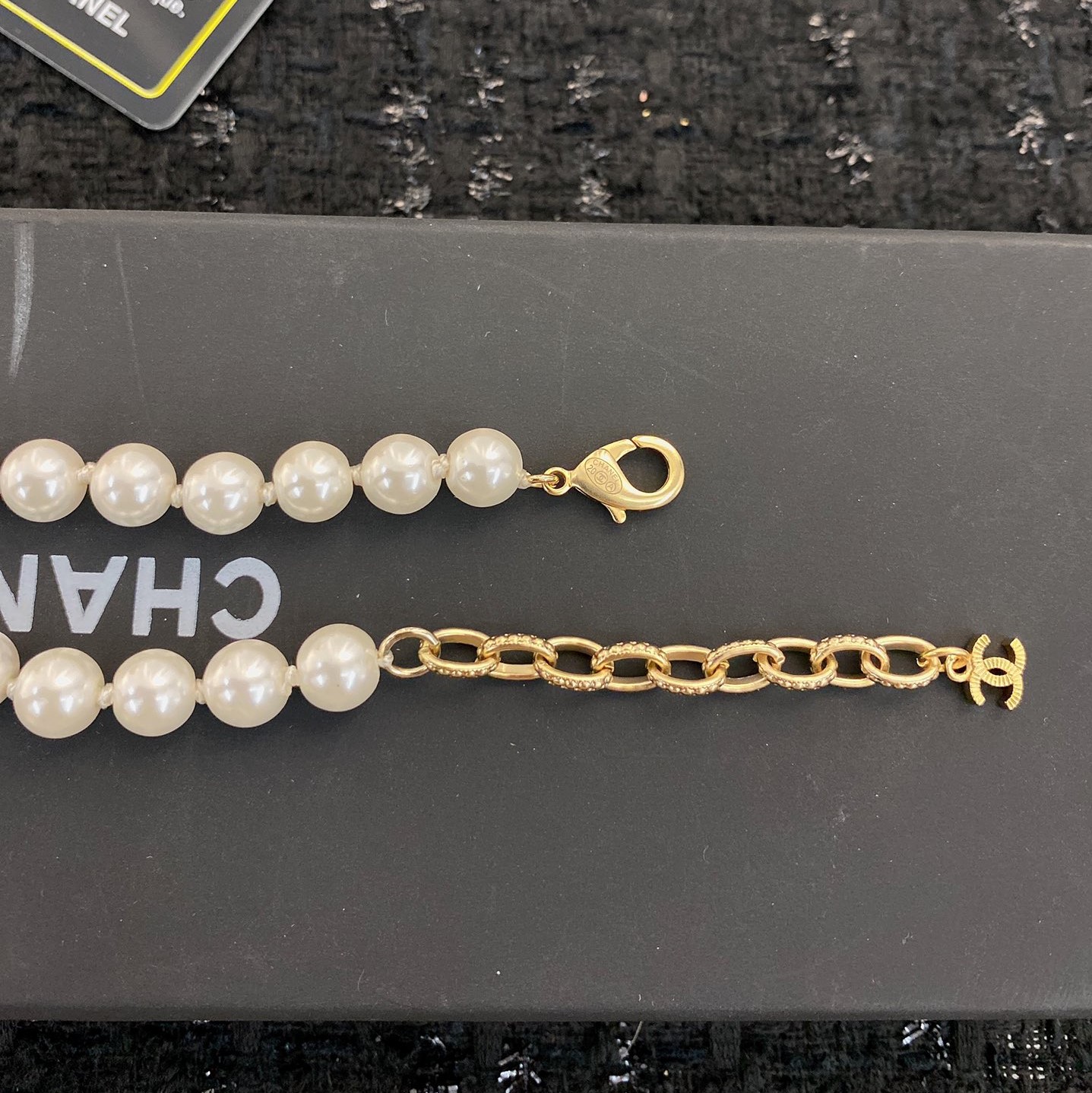 CCN511 Pearl Chain Metal leather drop pendant necklace - ccjewelryacc