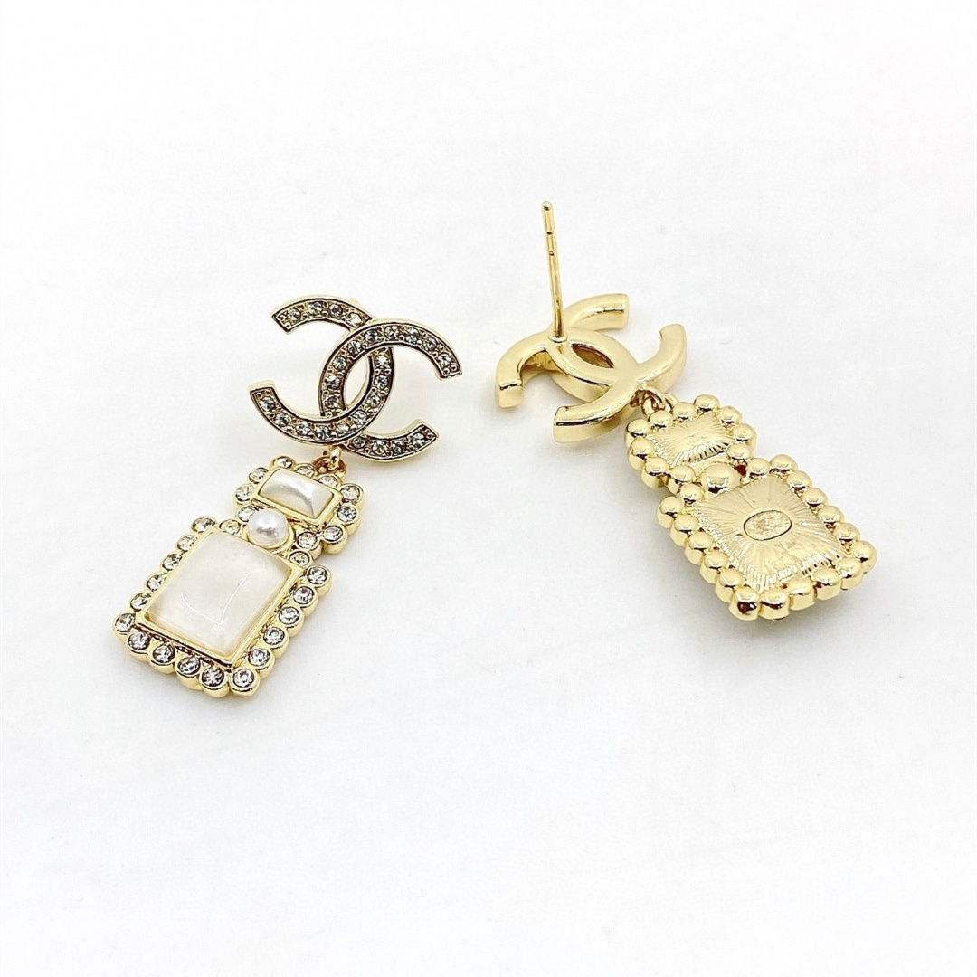 CCE295 Full crystal diamond perfume bottle earrings - ccfashionjewelry