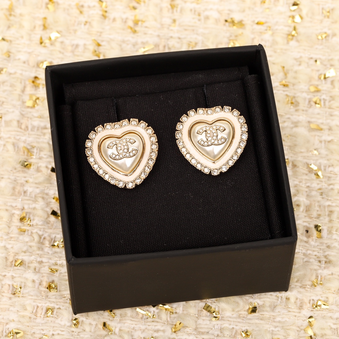 CCN506 24A Mother of pearl heart pendant necklace / Stud earring - ccfashionjewelry
