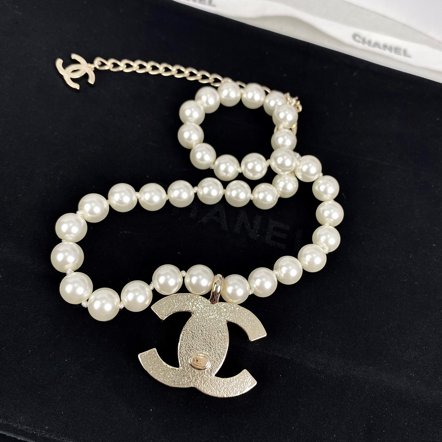 CCN507 coco pearl double c necklace - ccjewelryacc