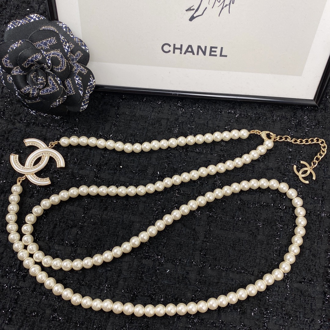 CCL071 Coco CC long pearl necklace - ccjewelryacc