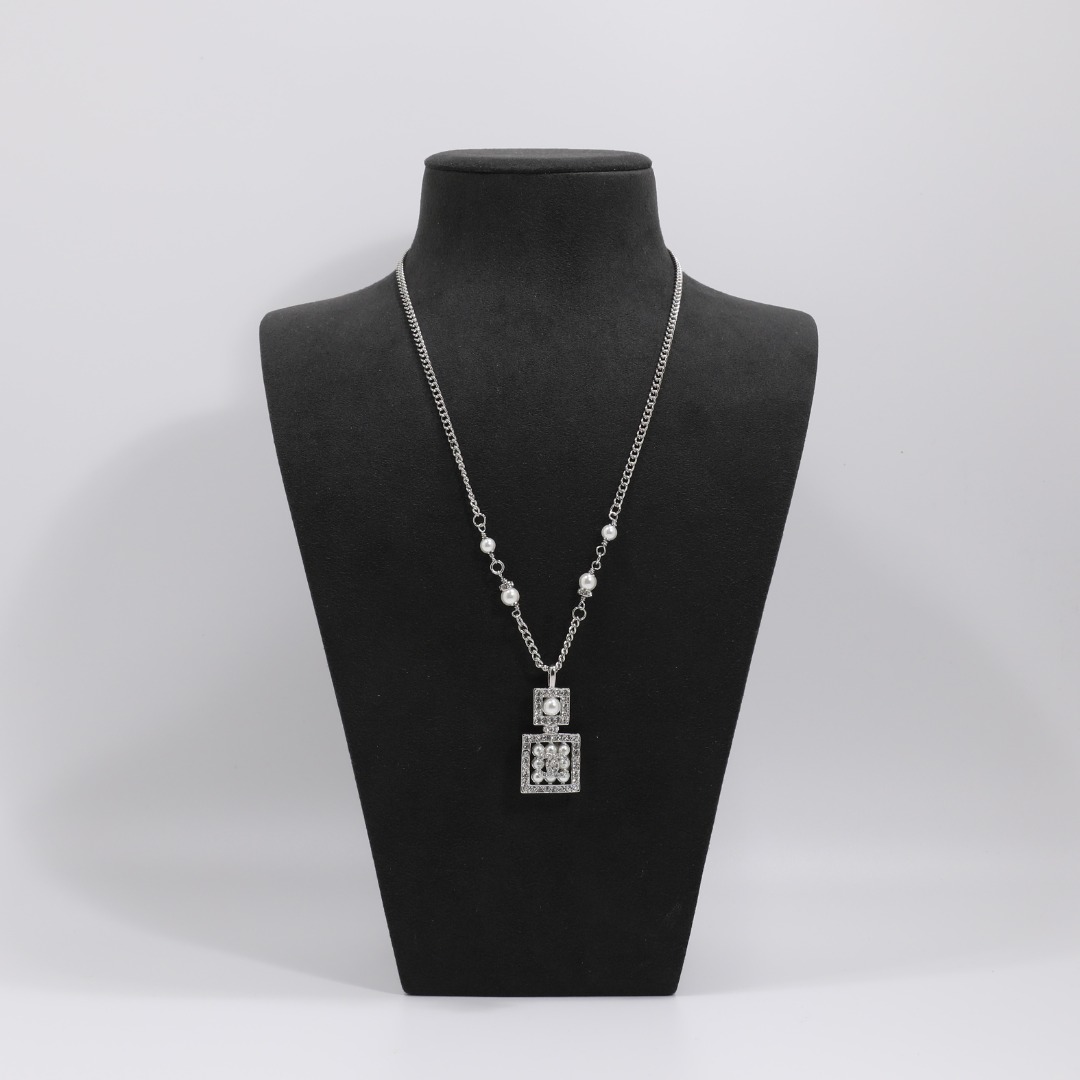 CCN512 Pearl perfume bottle pendant necklace - ccjewelryacc