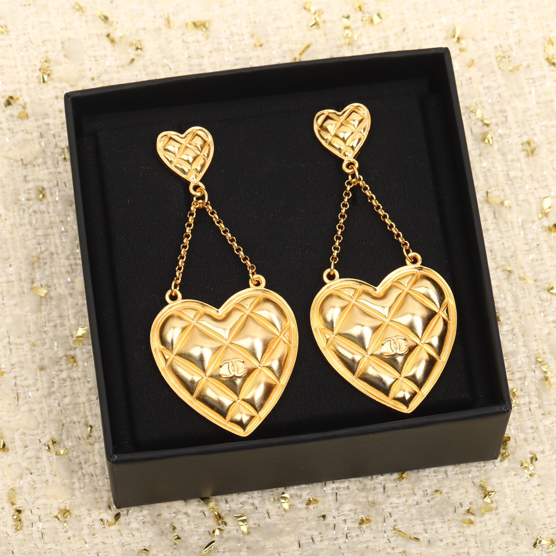 CCE834 Vintage double heart stud earrings - ccjewelryacc