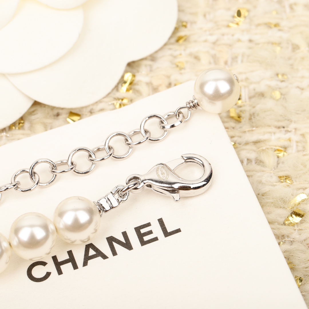 CCN441 24S CC square pearl choker necklace - ccjewelryacc