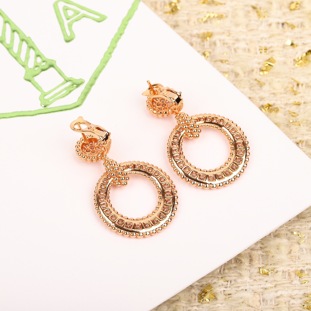 VCES007 S925 Sterling silver VCA Perlee diamonds earring clip - ccjewelryacc