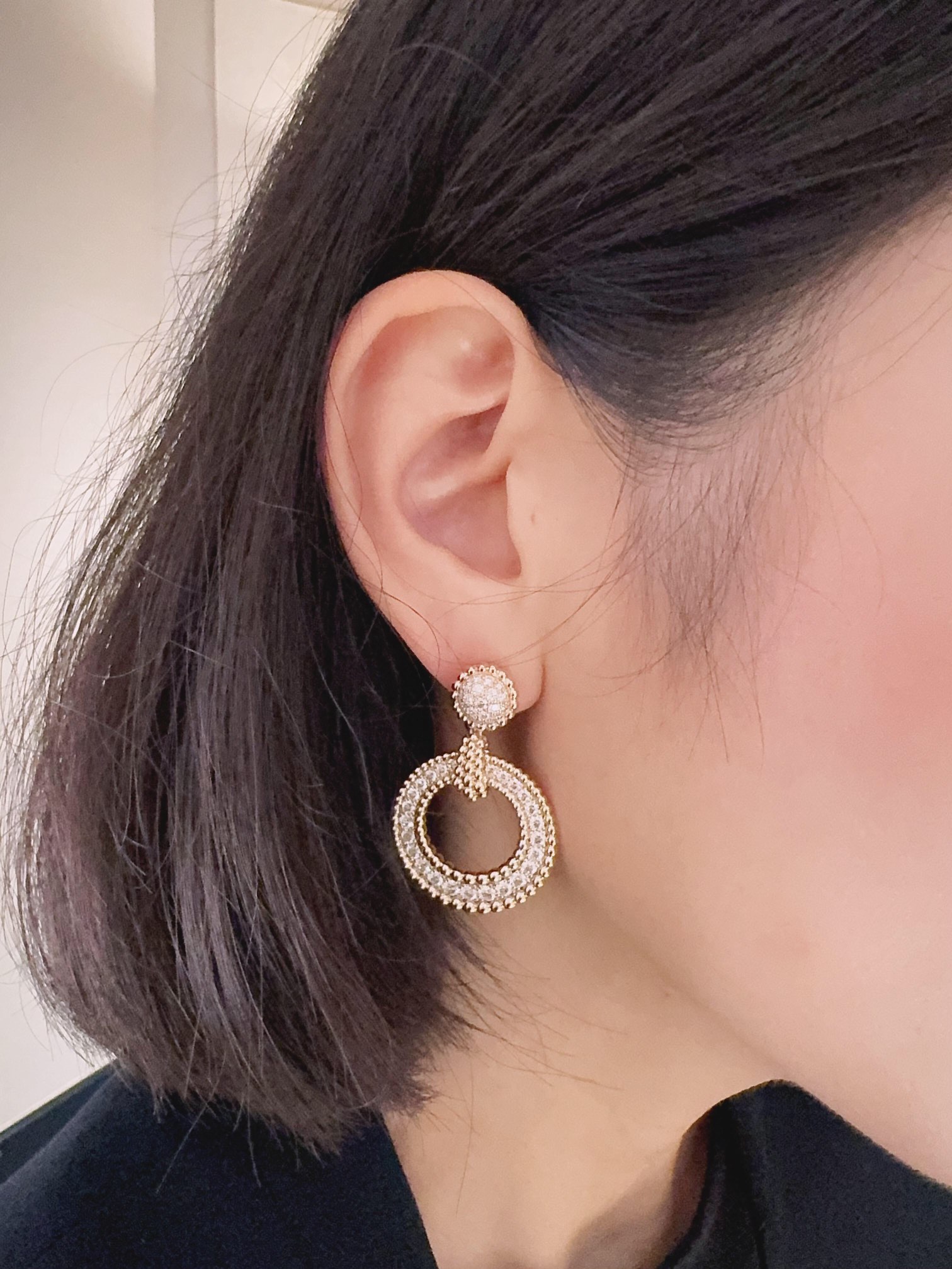 VCES007 S925 Sterling silver VCA Perlee diamonds earring clip - ccjewelryacc