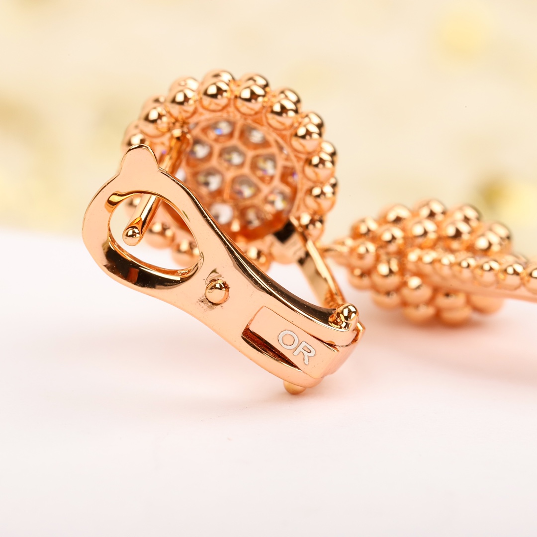 VCES007 S925 Sterling silver VCA Perlee diamonds earring clip - ccjewelryacc