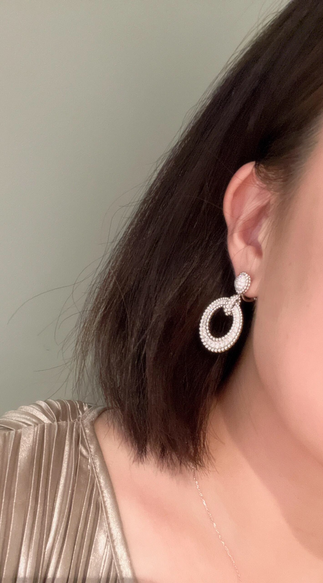 VCES007 S925 Sterling silver VCA Perlee diamonds earring clip - ccjewelryacc