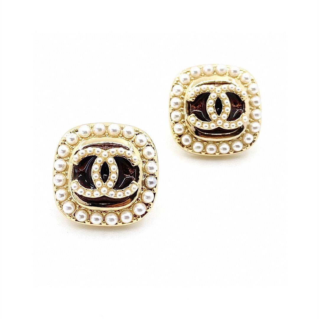 CCE841 Square pearl cc stud earring - ccjewelryacc