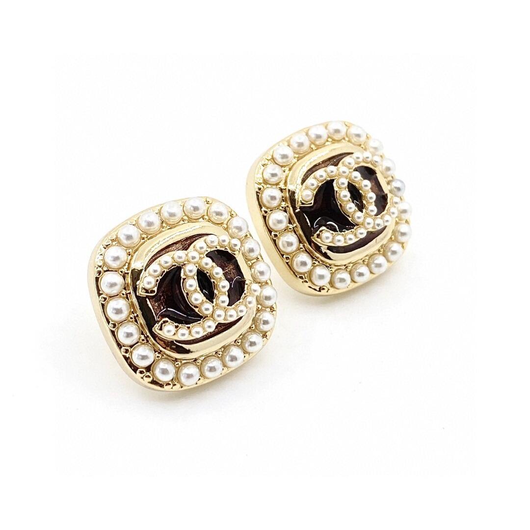 CCE841 Square pearl cc stud earring - ccjewelryacc