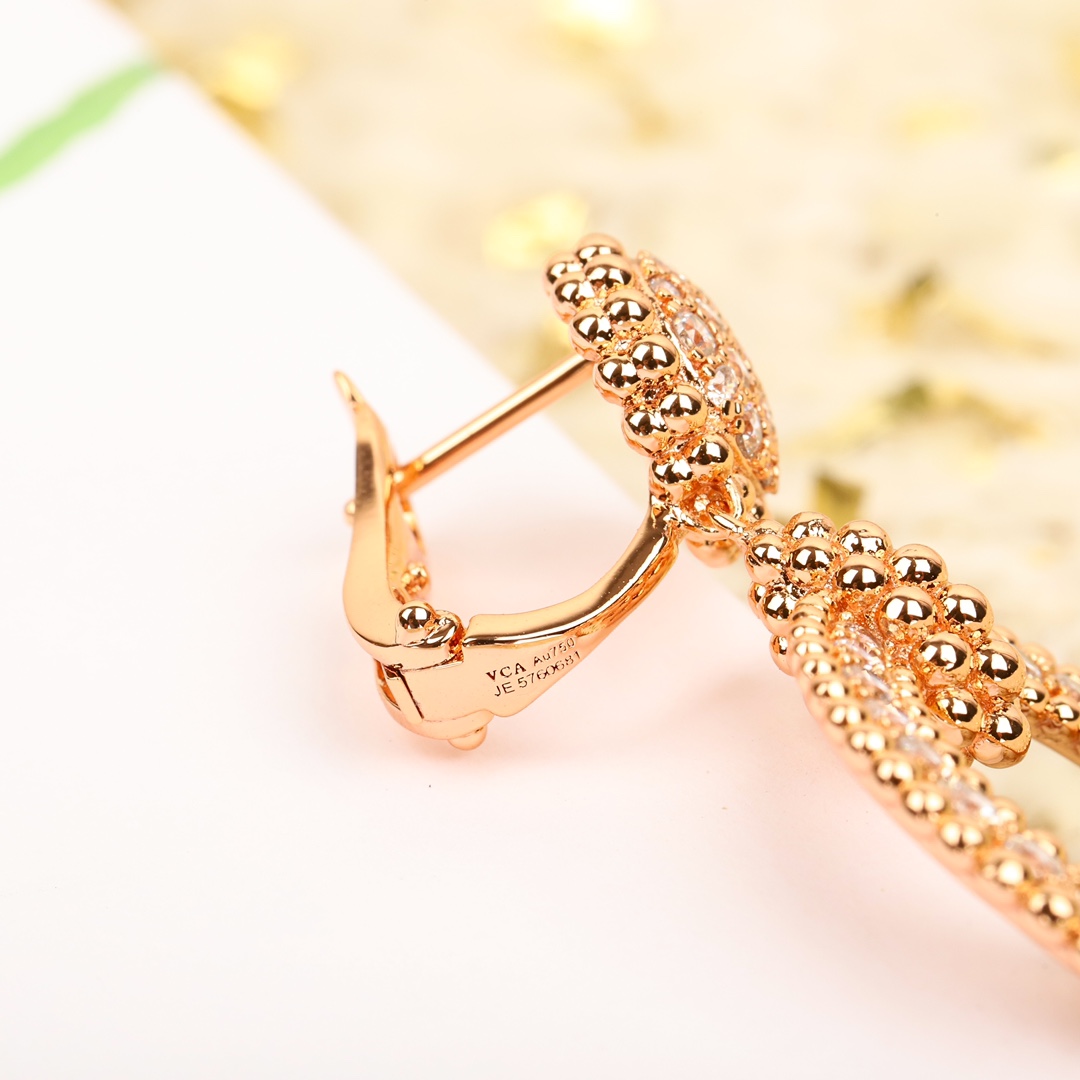 VCES007 S925 Sterling silver VCA Perlee diamonds earring clip - ccjewelryacc