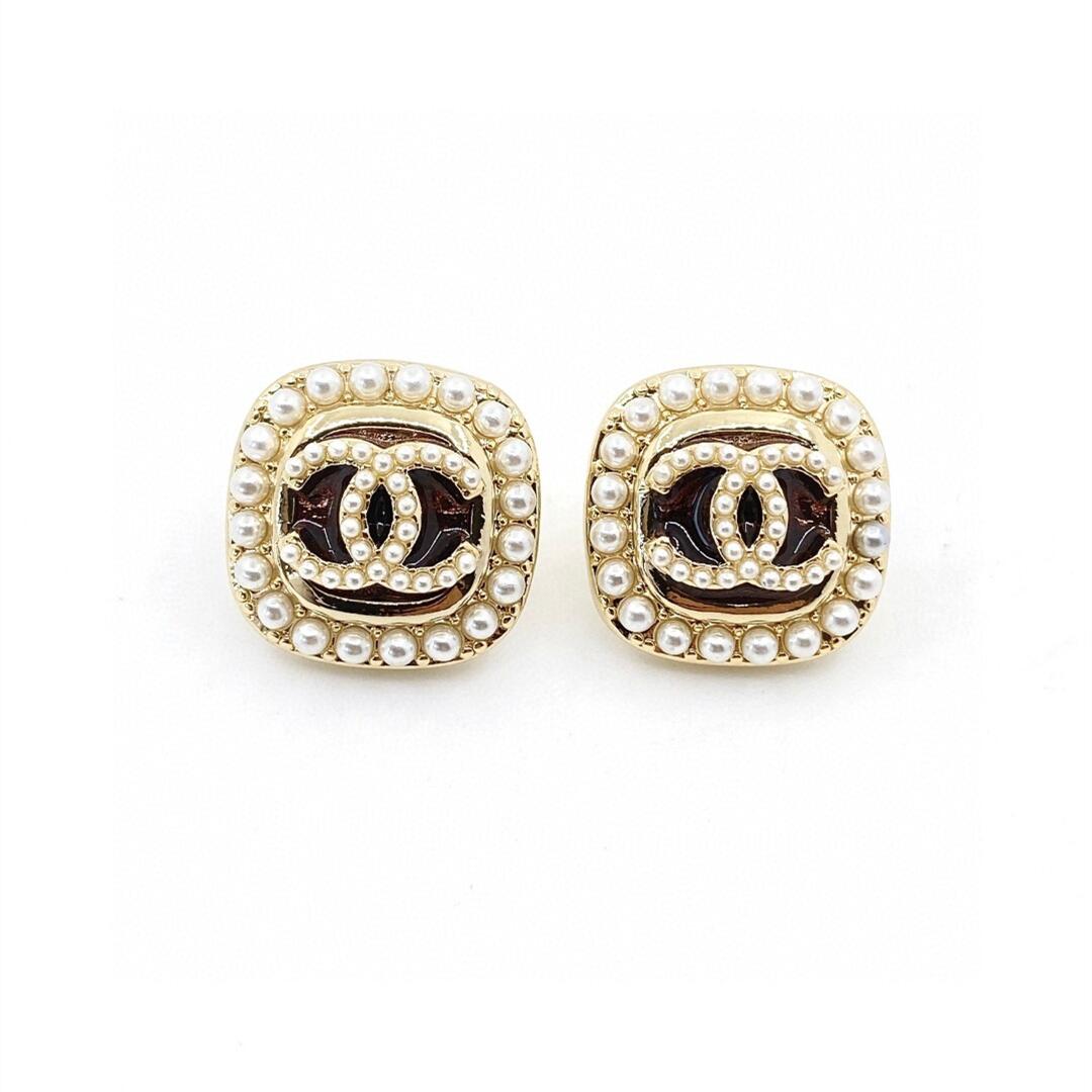 CCE841 Square pearl cc stud earring - ccjewelryacc