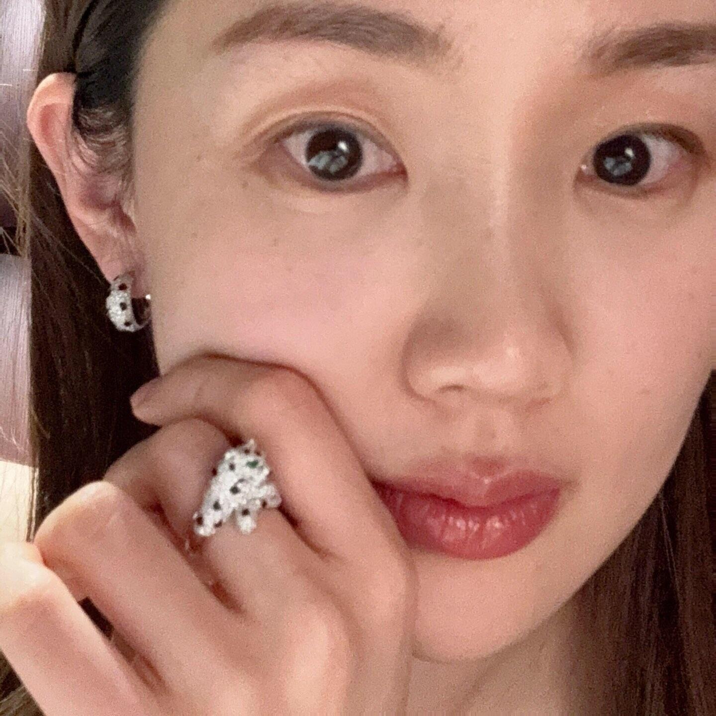 CTES003 S925 Sterling silver full diamond panther  De cartier earrings - ccjewelryacc