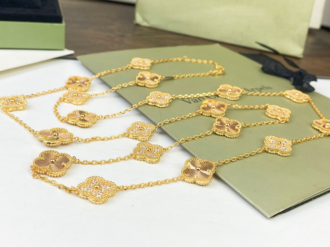 VCN027 VCA Alhambra long necklace Black 20 motifs - ccjewelryacc