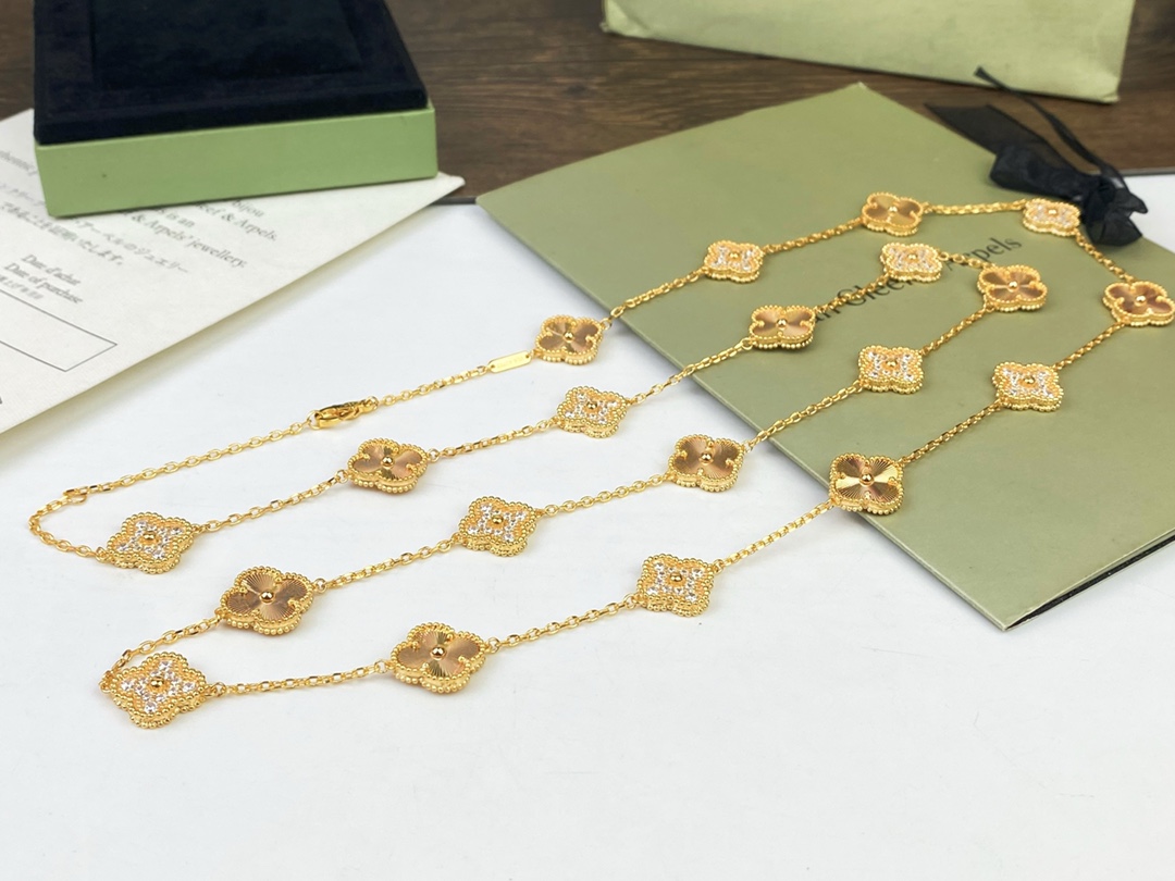 VCN027 VCA Alhambra long necklace Black 20 motifs - ccjewelryacc