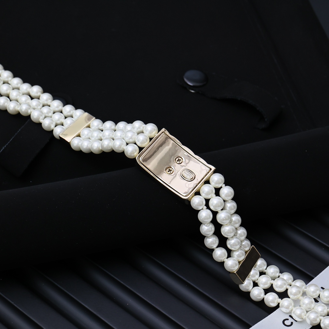 CCN214 Chanel crush bag pearl choker necklace - ccjewelryacc