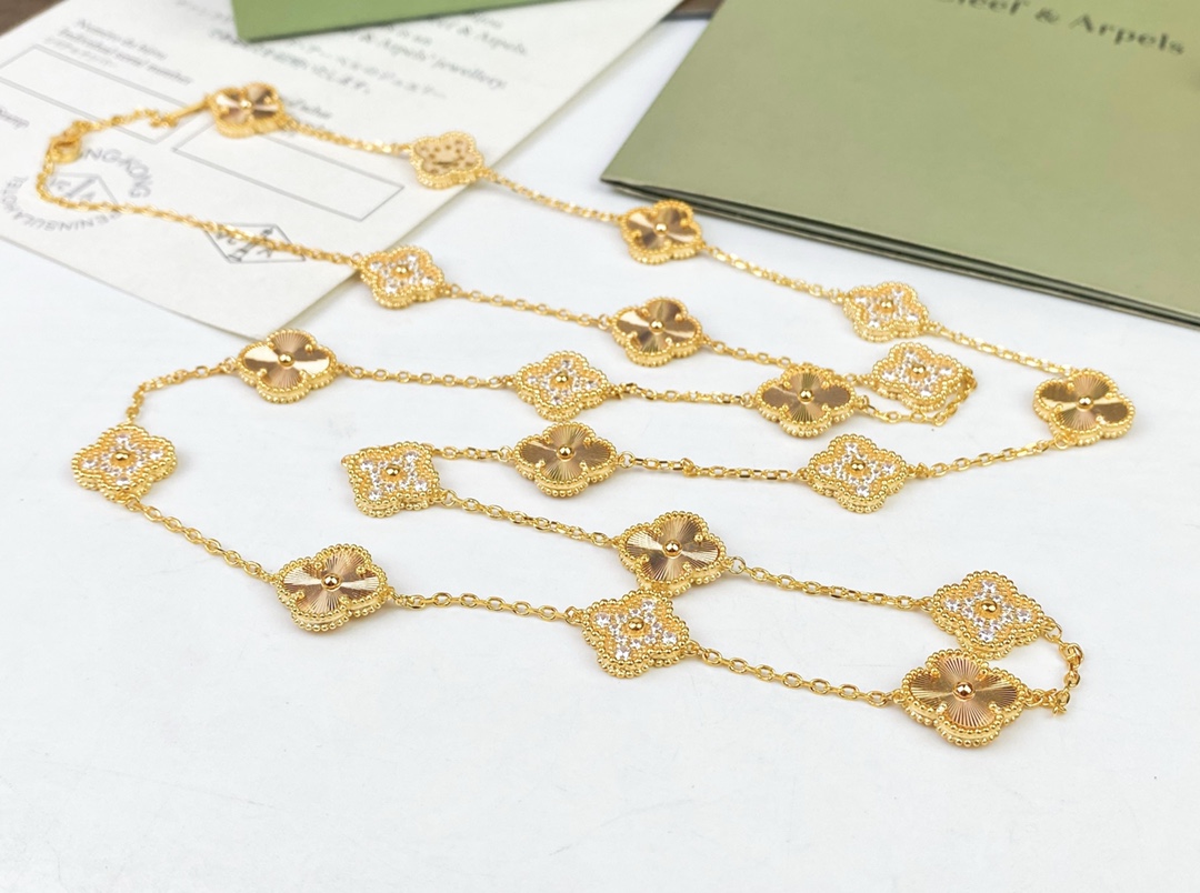 VCN027 VCA Alhambra long necklace Black 20 motifs - ccjewelryacc