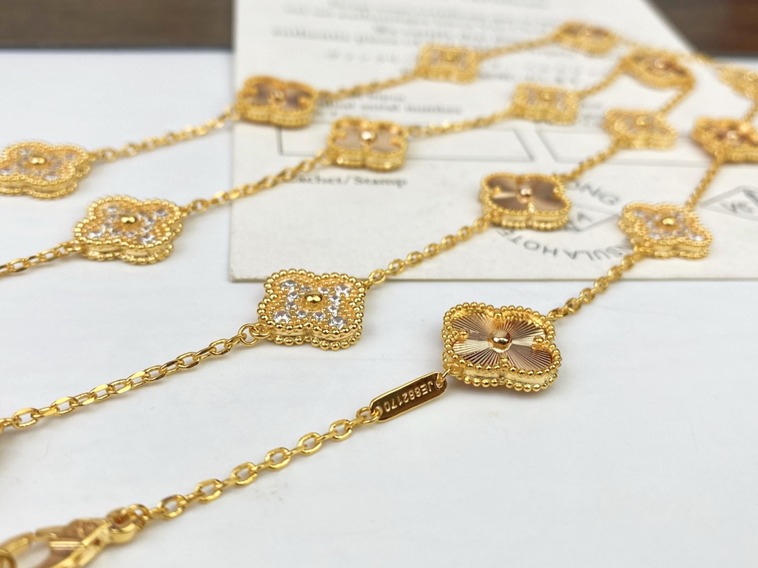 VCN027 VCA Alhambra long necklace Black 20 motifs - ccjewelryacc