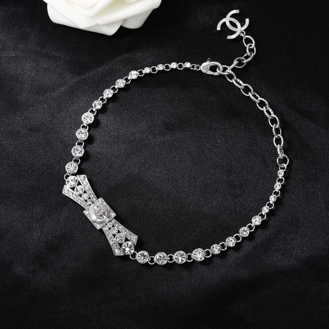 CCN402 CC crystal choker Necklace - ccjewelryacc