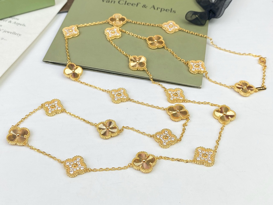 VCN027 VCA Alhambra long necklace Black 20 motifs - ccjewelryacc