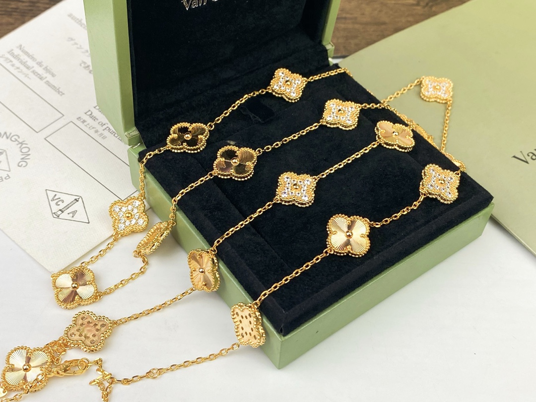 VCN027 VCA Alhambra long necklace Black 20 motifs - ccjewelryacc