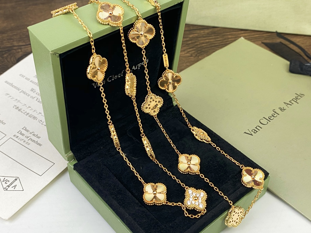 VCN027 VCA Alhambra long necklace Black 20 motifs - ccjewelryacc