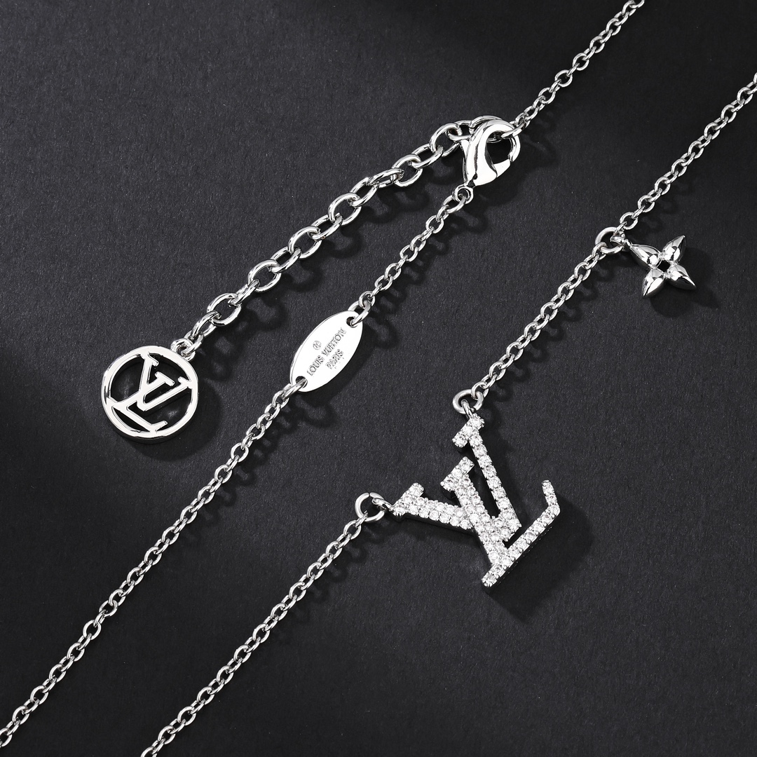 LVT021  Crystal VL LOGO Necklace bracelet earring - ccjewelryacc