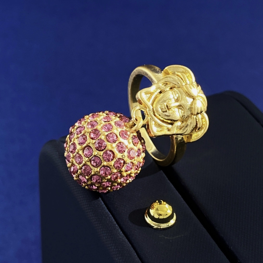 VSR002 Versace medusa and crystal ball ring - ccjewelryacc