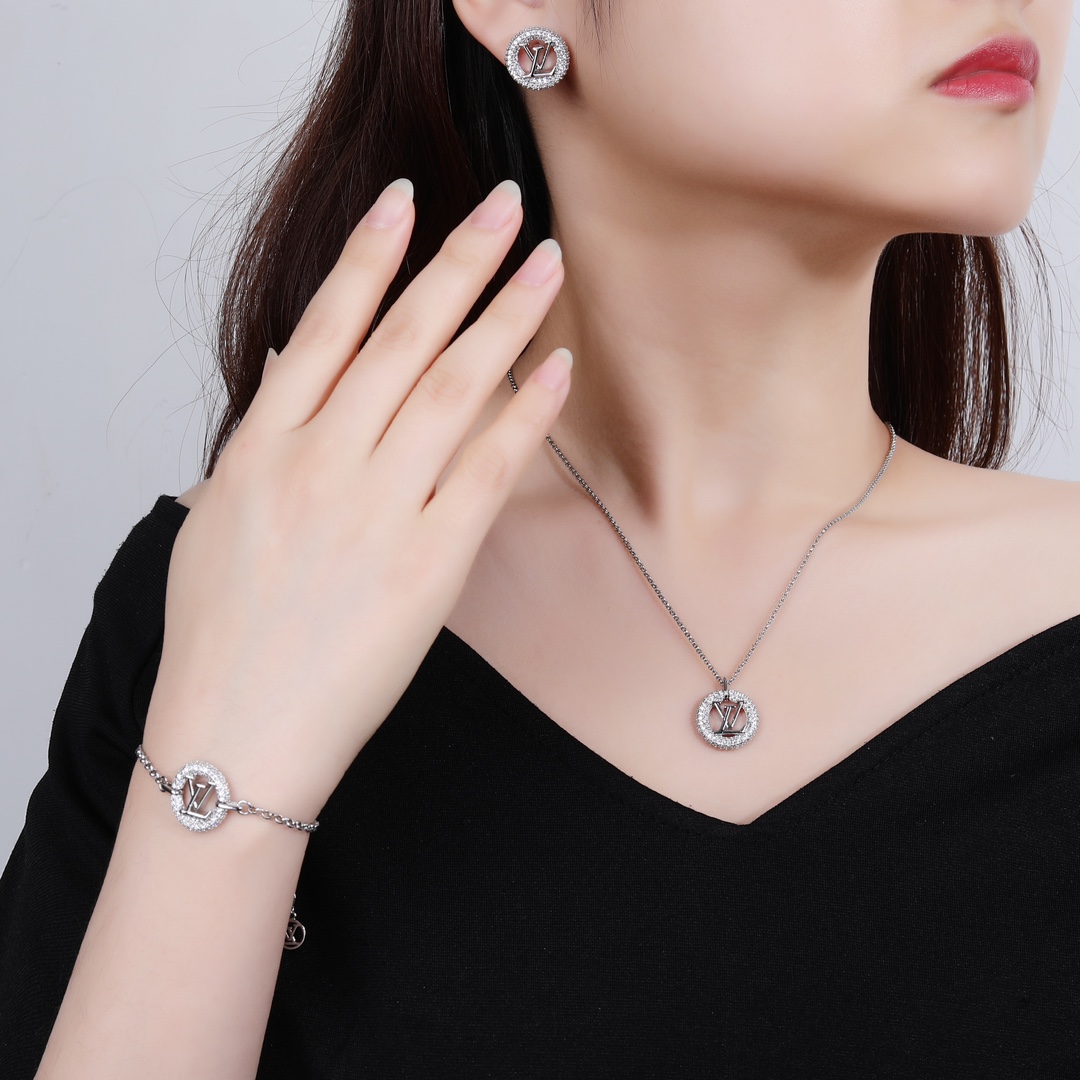 LVT020  VL LOGO Necklace bracelet earring - ccjewelryacc