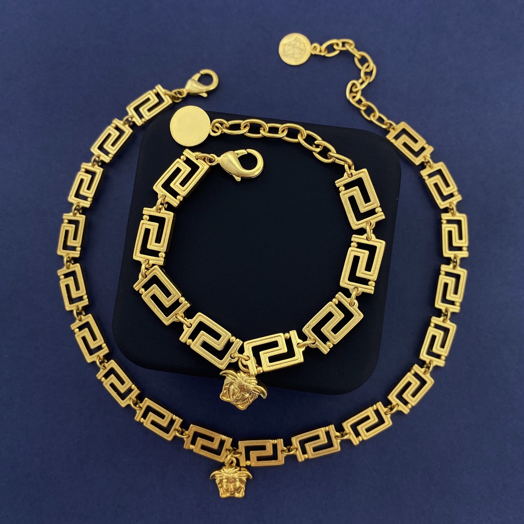 VSN053 Versace Grecamani choker necklace and bracelet - ccjewelryacc