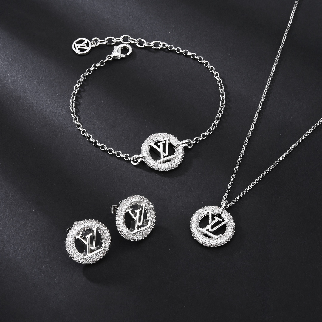 LVT020  VL LOGO Necklace bracelet earring - ccjewelryacc