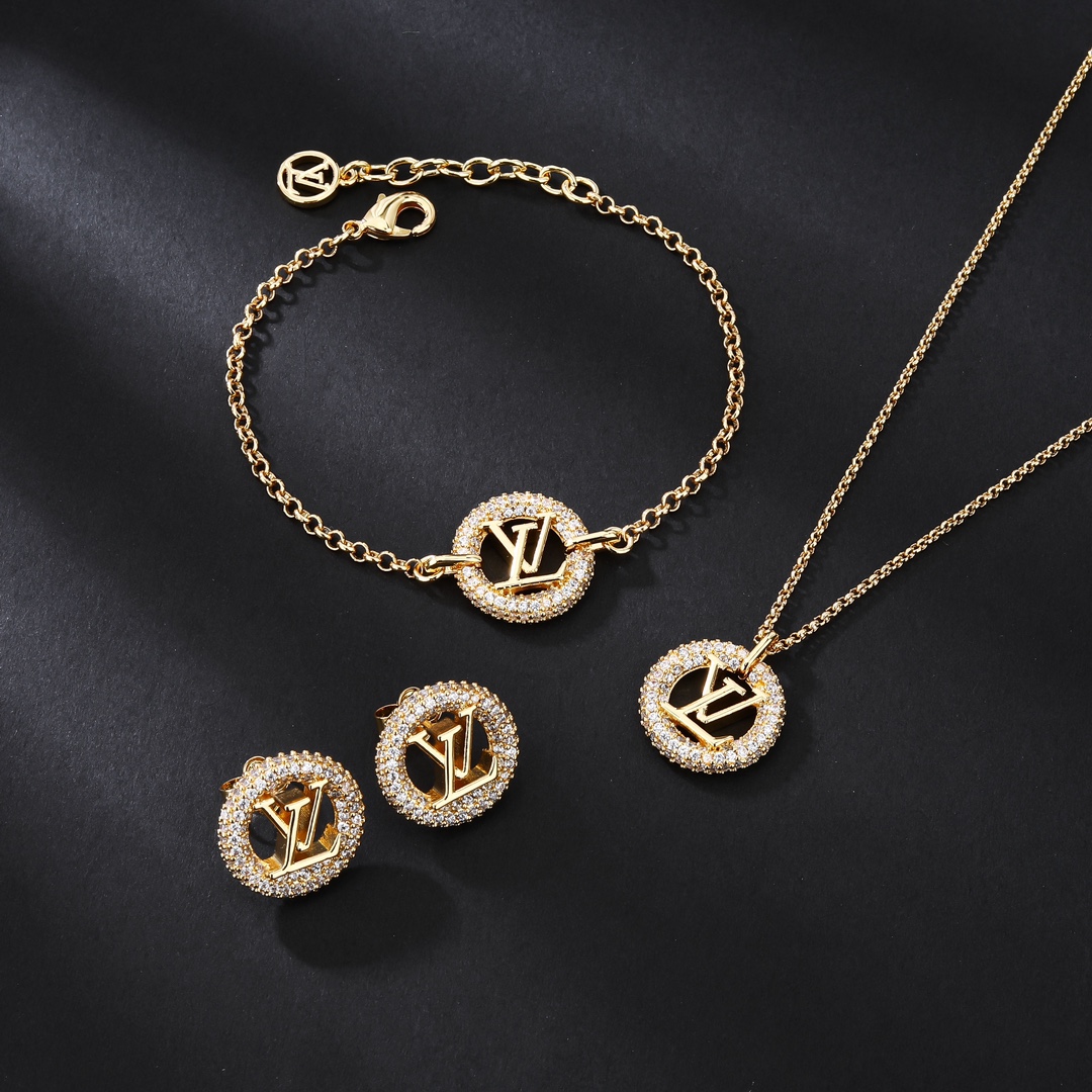 LVT020  VL LOGO Necklace bracelet earring - ccjewelryacc