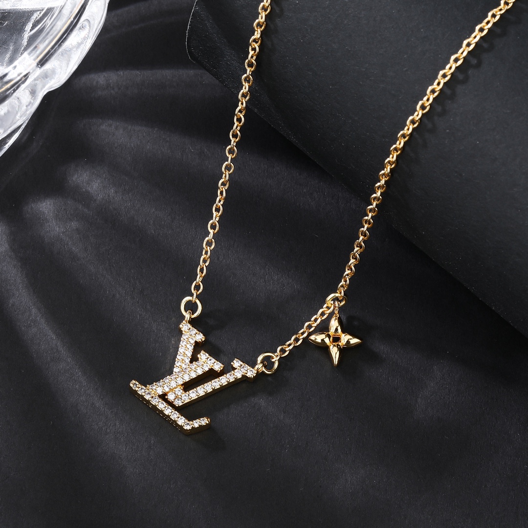 LVT021  Crystal VL LOGO Necklace bracelet earring - ccjewelryacc