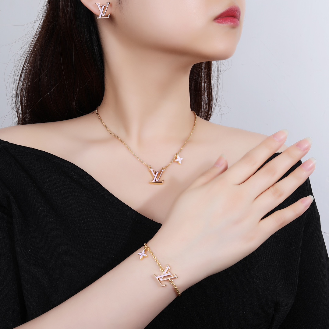 LVT016 Ever Blossom Series Jewelry Set Necklace Bracelet Earring - ccjewelryacc