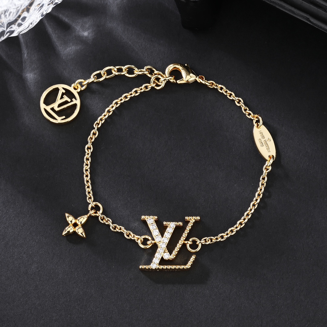 LVT021  Crystal VL LOGO Necklace bracelet earring - ccjewelryacc