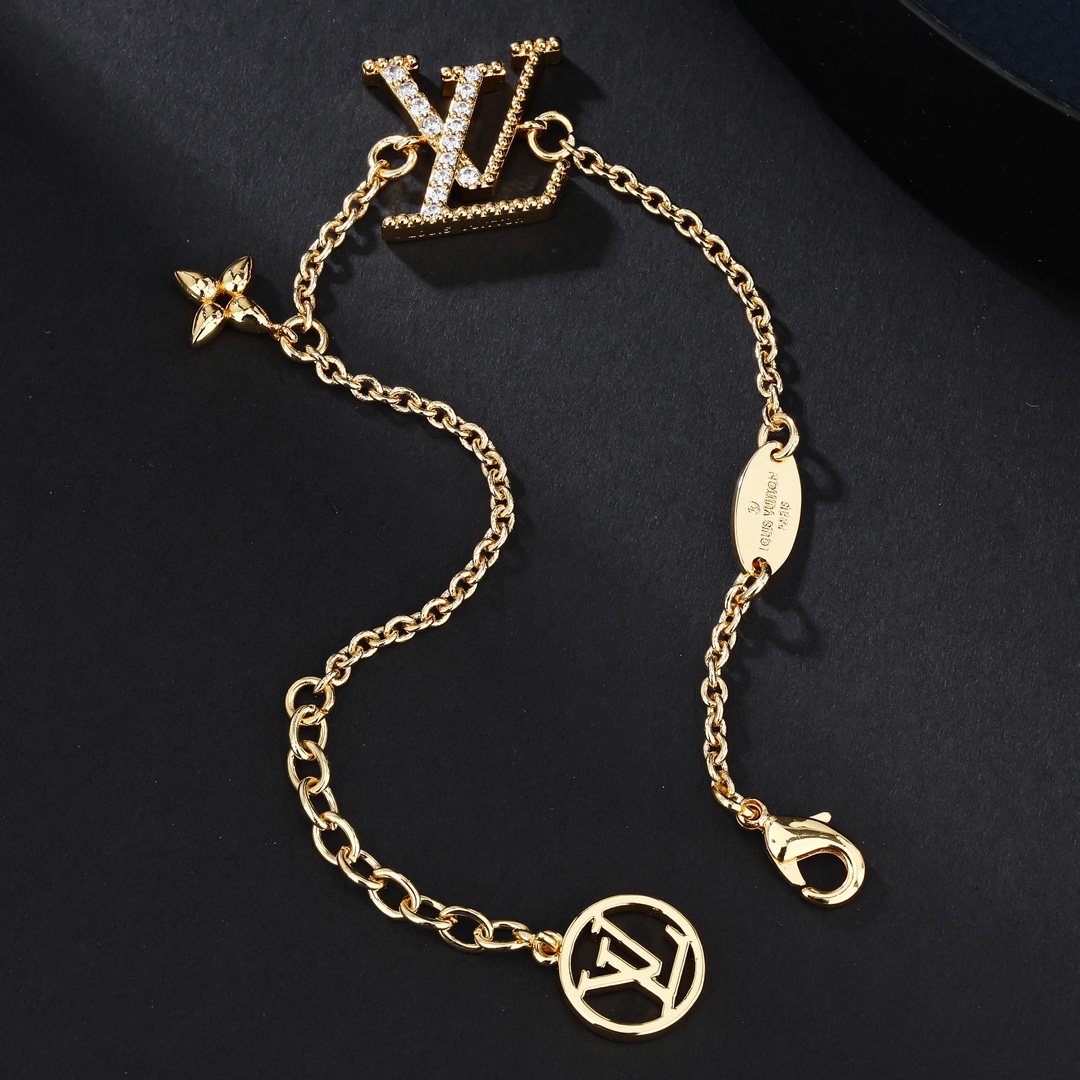 LVT021  Crystal VL LOGO Necklace bracelet earring - ccjewelryacc